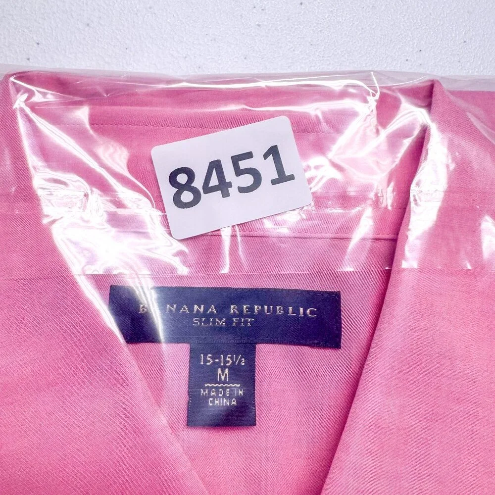 Banana Republic Shirt Mens Medium Slim Pink Outdoor Business Casual Preppy Work‎